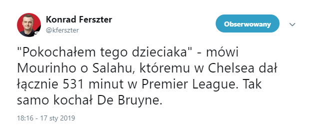 Tyle MINUT dał zakochany Mourinho Salahowi w Premier League :D